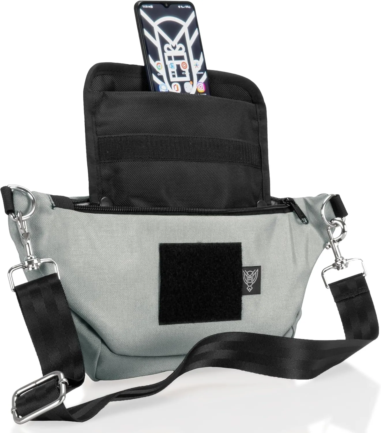 ~ SLING Faraday Bag ~ Data Security Cross-Body for Executive Travel ~ Tracking/Hacking Defense ~ Silver