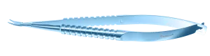 072R 8-051T Barraquer Needle Holder, 8.00 mm Extra Fine Jaws, Curved, without Lock, Long Size, Length 125 mm, Titanium