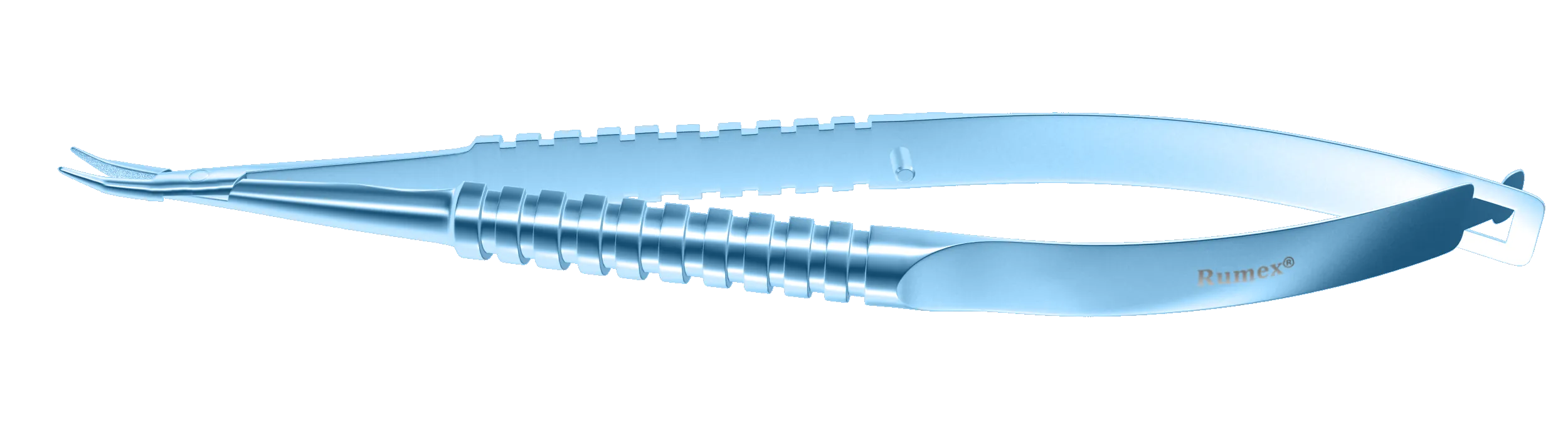 072R 8-051T Barraquer Needle Holder, 8.00 mm Extra Fine Jaws, Curved, without Lock, Long Size, Length 125 mm, Titanium