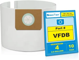 10 Pack VFDB Vacuum Dust Replacement Bags for Vacmaster, Compatible with Vacmaster 4 Gallon Wet/Dry Vacuum, models # VF408 VF410P VF408B