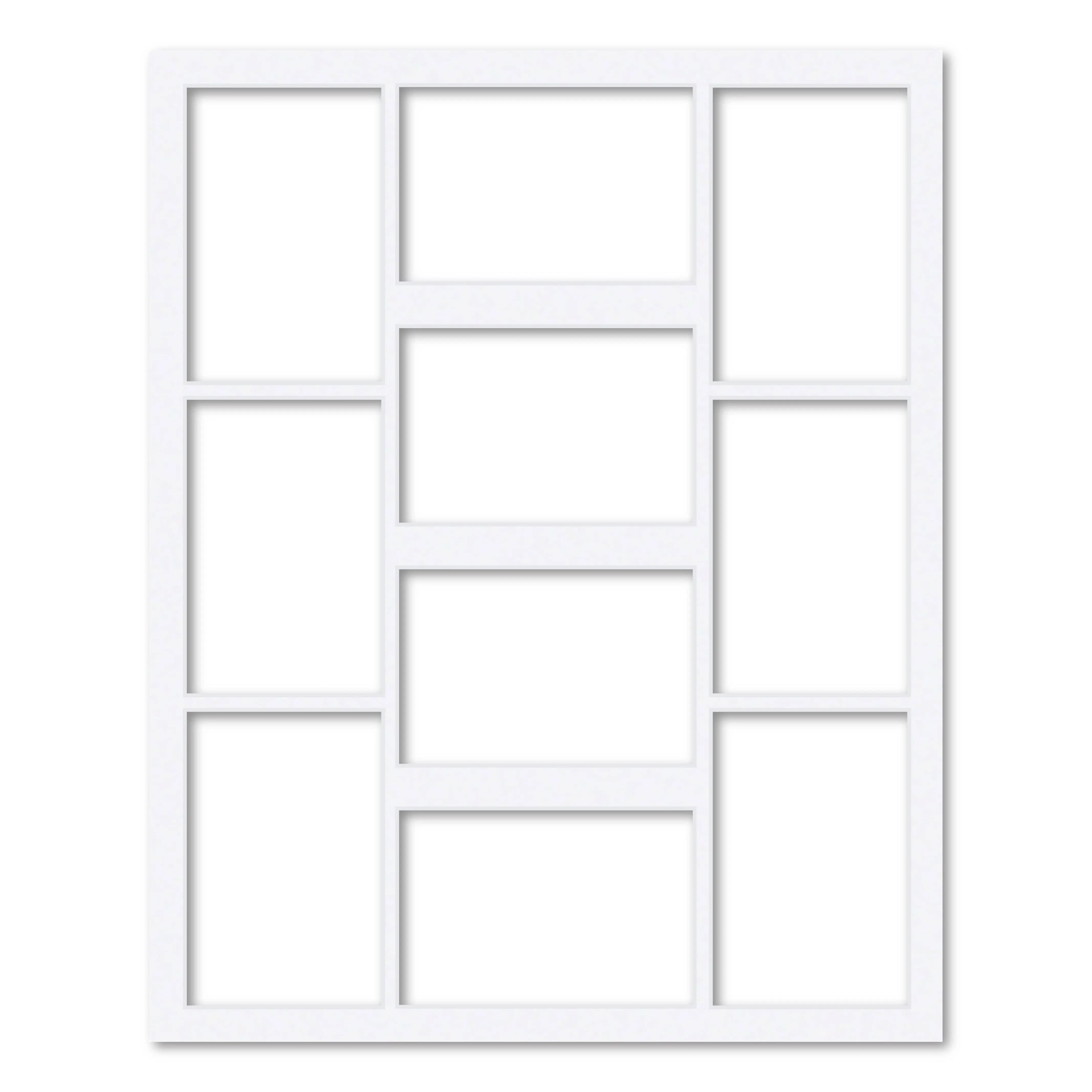 10 Window (4x6in) Collage Photo Mat Board