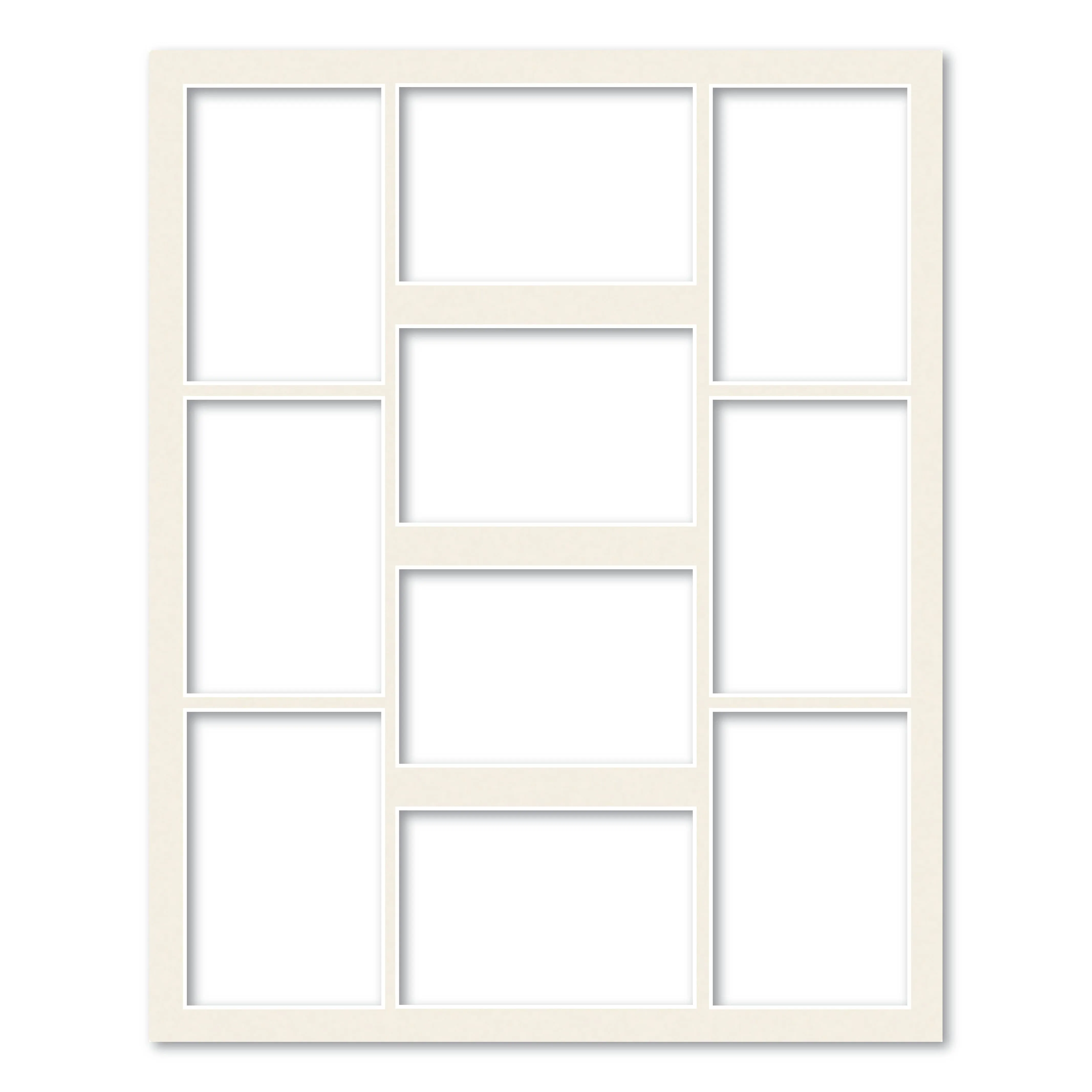 10 Window (4x6in) Collage Photo Mat Board