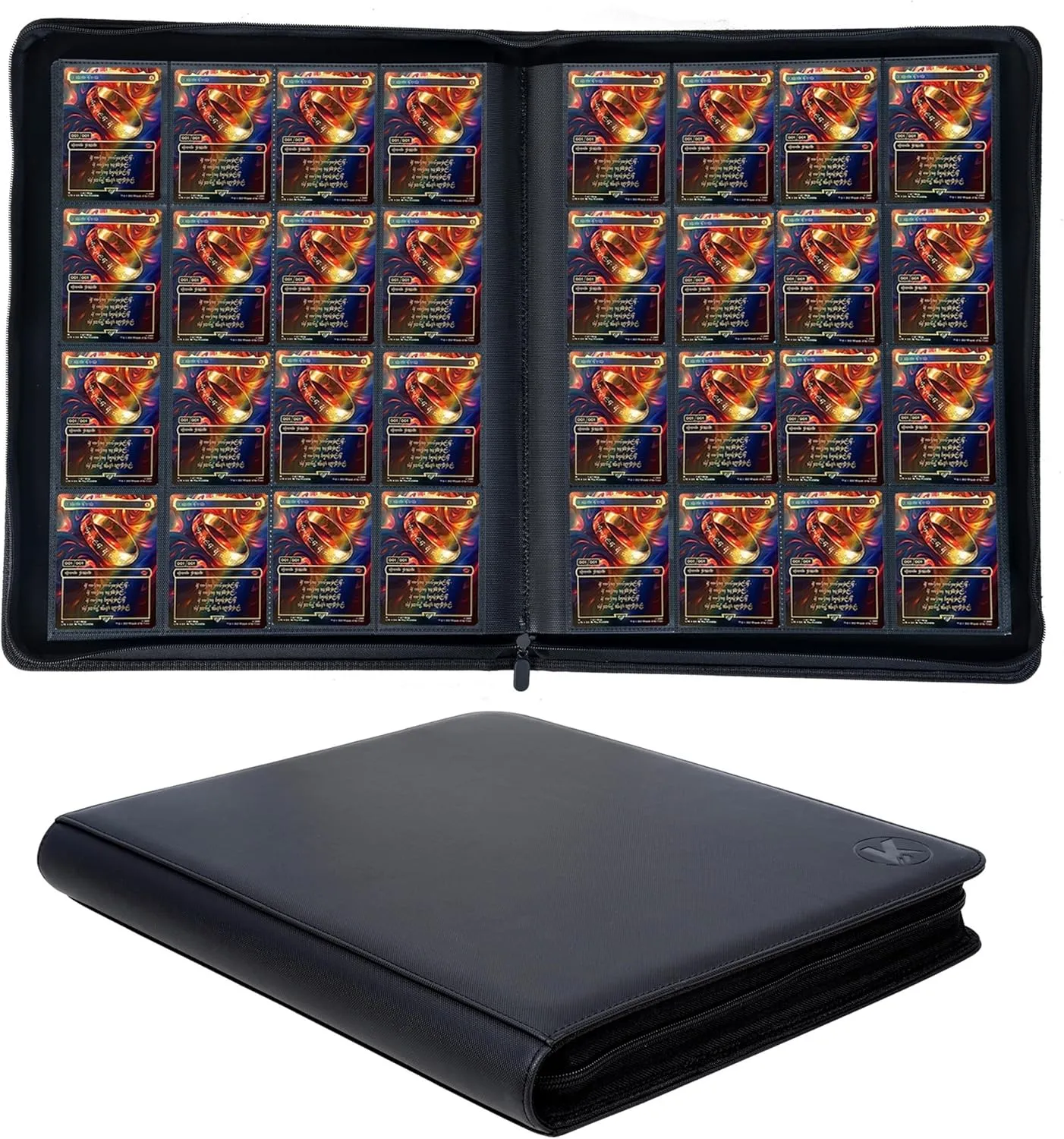 1000  Pockets Trading Card Binder, 16-Pocket Card Ablum Compatible with,MTG,Sports Cards & Other Standard Size Trading Card（BLACK)