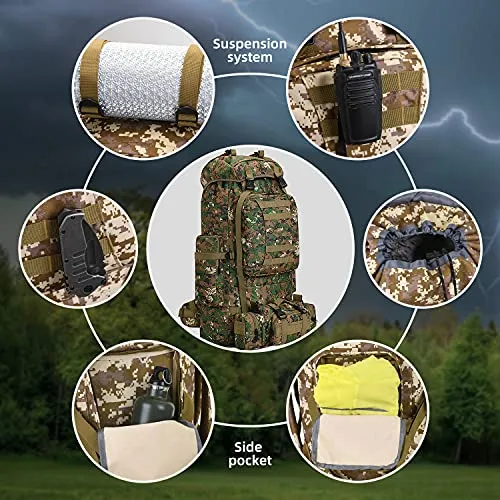 100L Camping Hiking Backpack,Molle military Tactical Rucksack Backpack