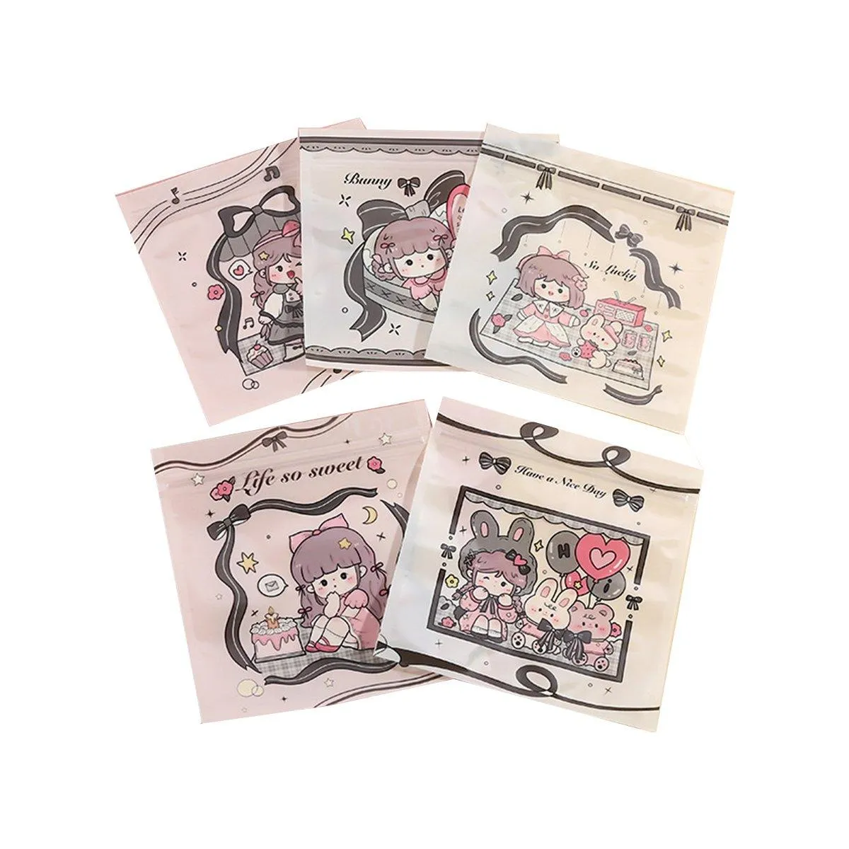 100pcs Cartoon Plastic Ziplock Bags