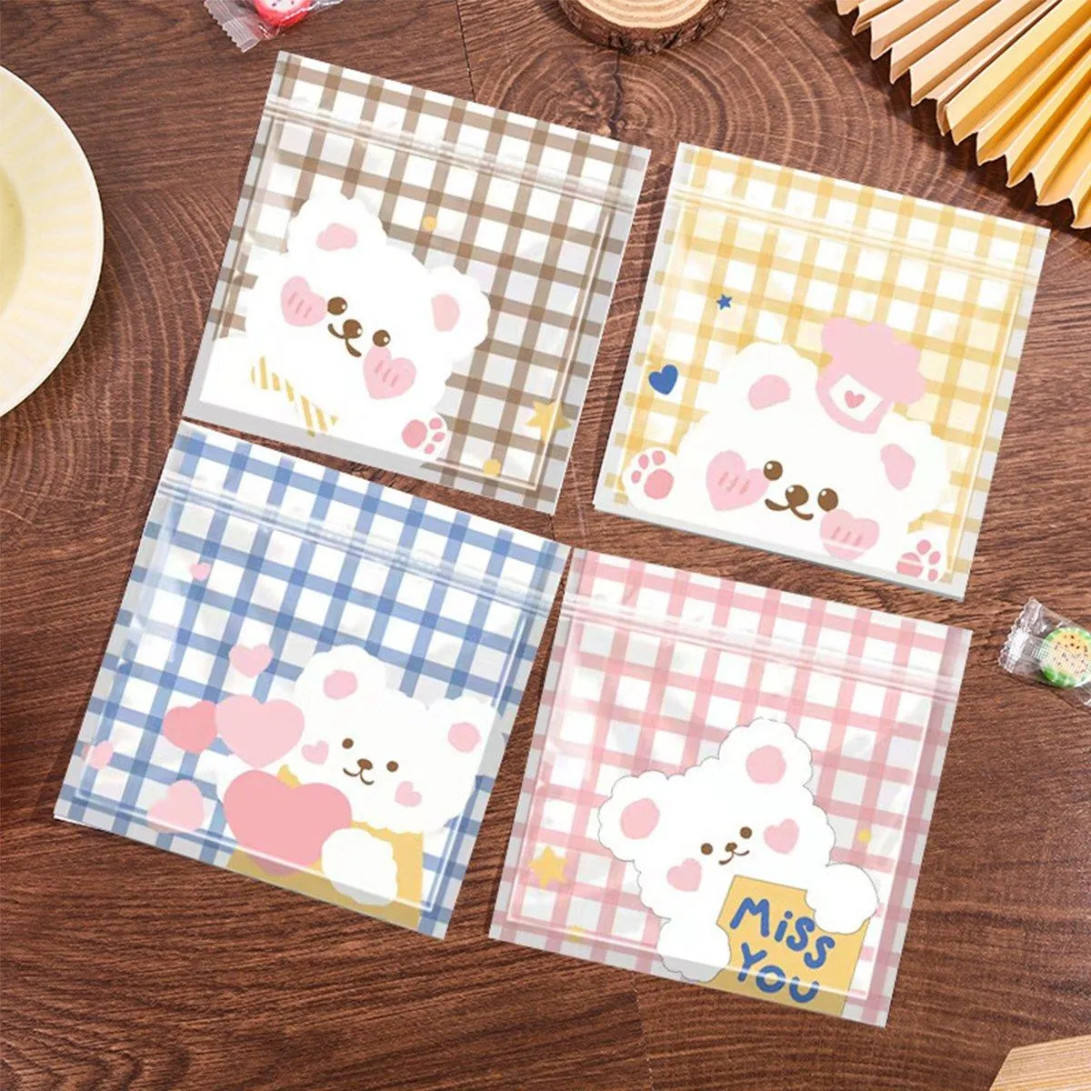 100pcs Cartoon Plastic Ziplock Bags