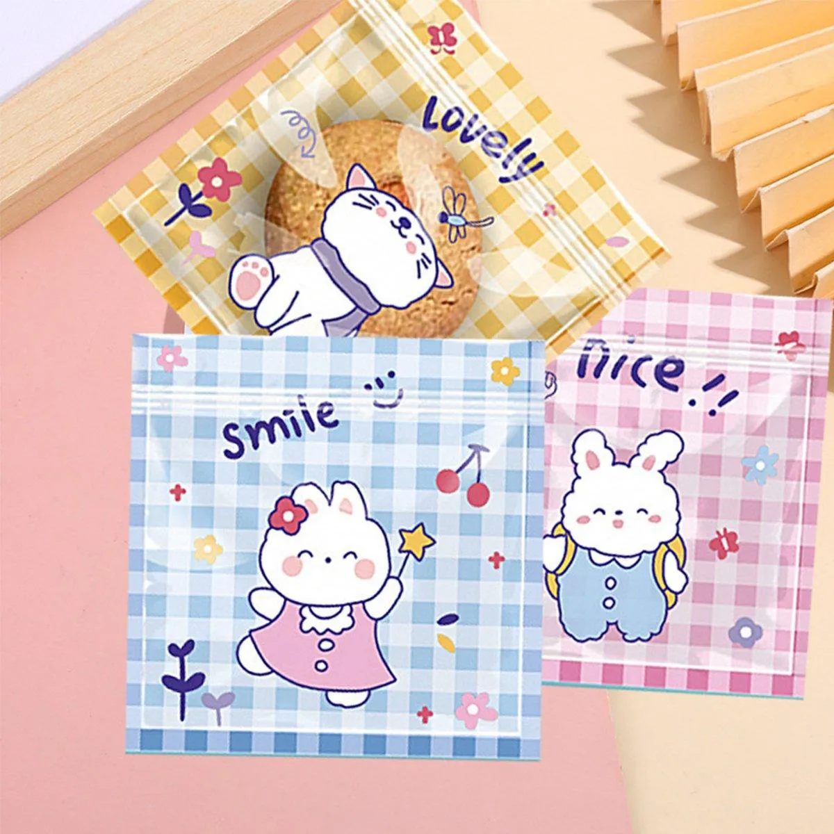 100pcs Cartoon Plastic Ziplock Bags