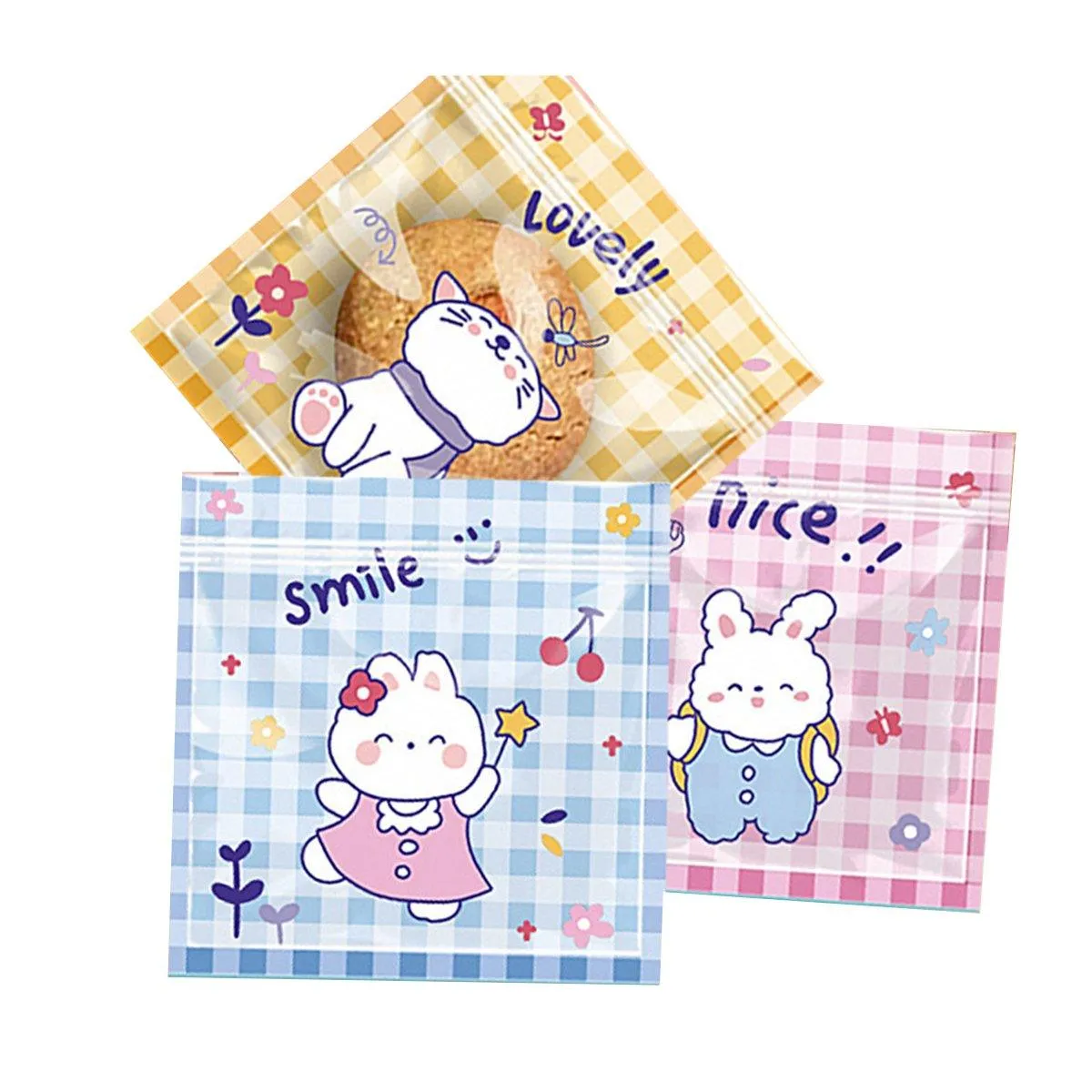 100pcs Cartoon Plastic Ziplock Bags