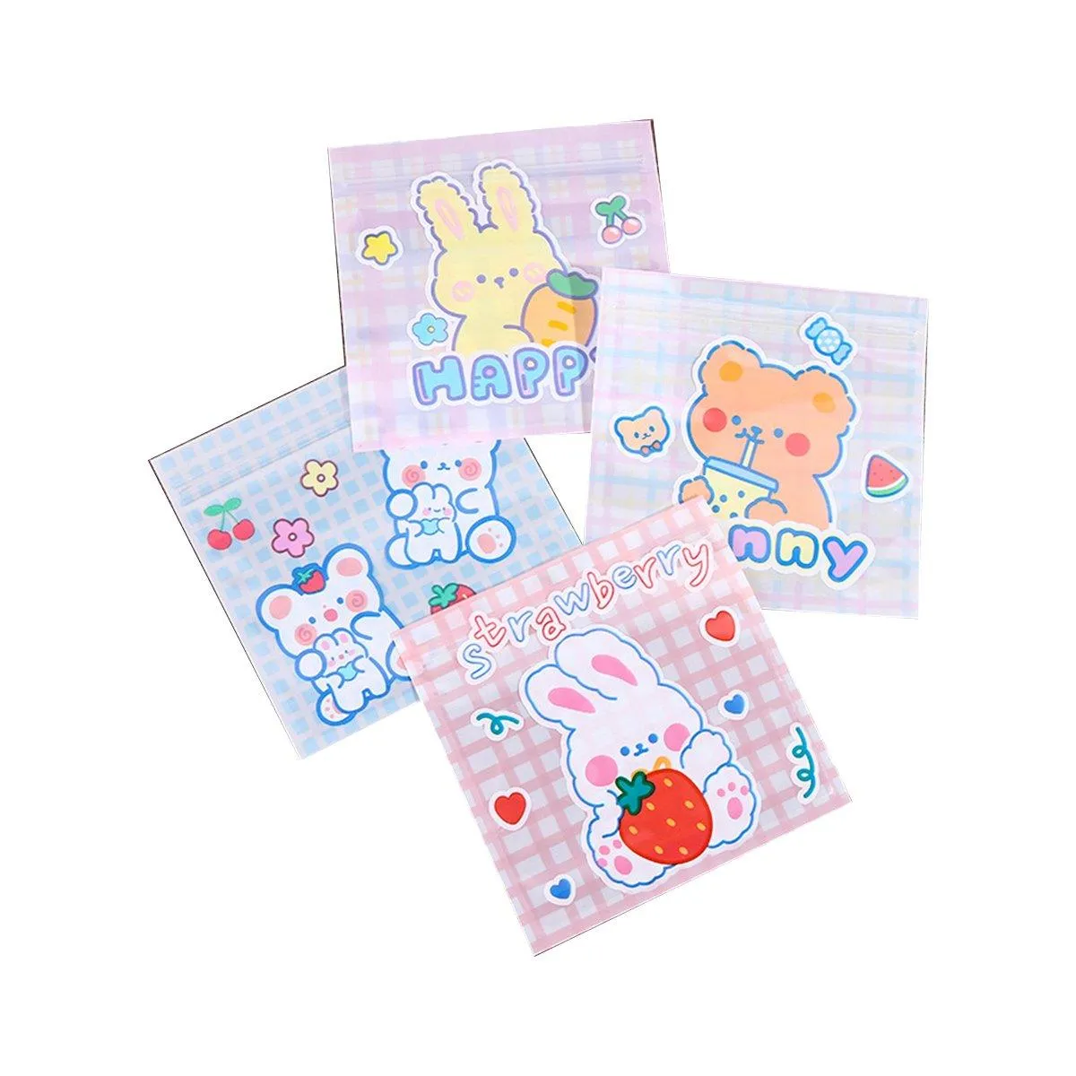 100pcs Cartoon Plastic Ziplock Bags