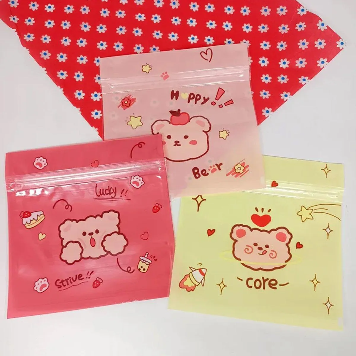 100pcs Cartoon Plastic Ziplock Bags