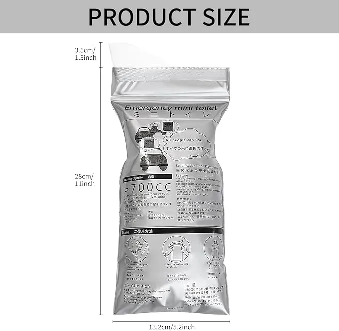 10PCS Disposable Urine Bags, Portable Camping Pee Bags, 700ml Travel Pee Bags for Emergencies, Camping, Travel, and Traffic Jams - Suitable for Outdoor Use