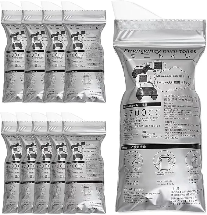 10PCS Disposable Urine Bags, Portable Camping Pee Bags, 700ml Travel Pee Bags for Emergencies, Camping, Travel, and Traffic Jams - Suitable for Outdoor Use