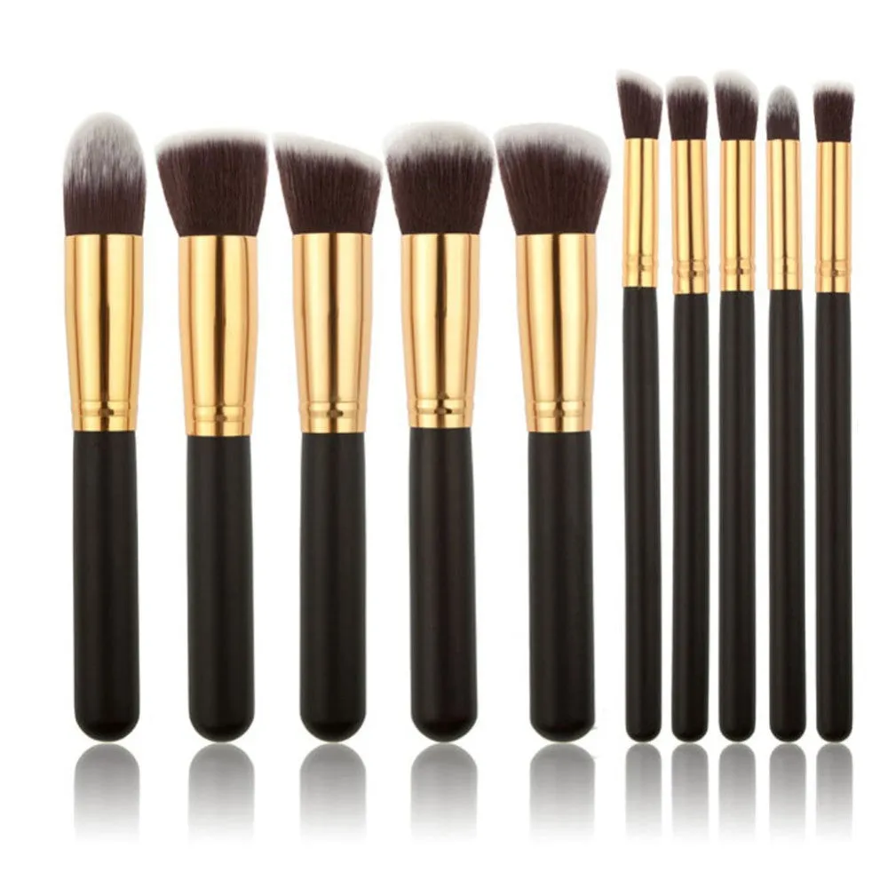 10Pcs Pro Makeup Blush Eyeshadow Blending Set Concealer Cosmetic Make Up Brushes Tool Eyeliner Lip Brushes