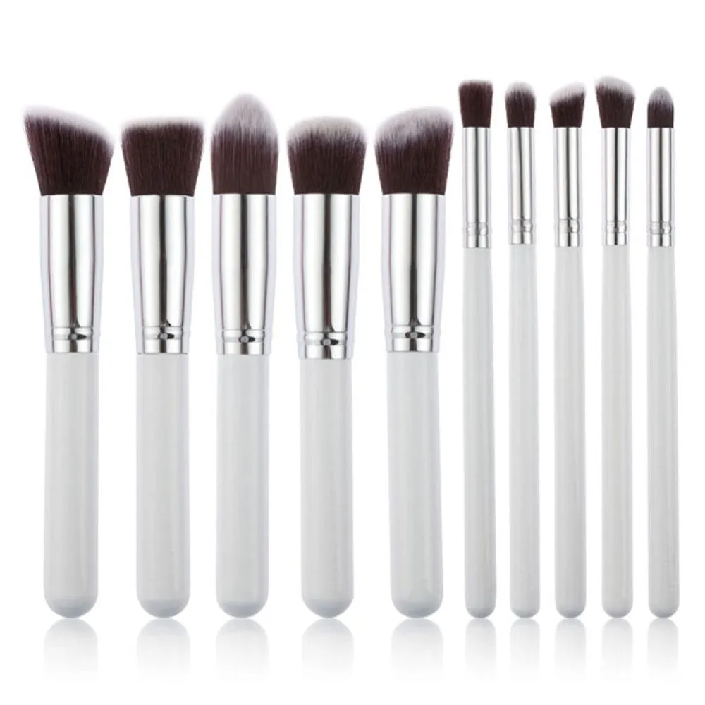 10Pcs Pro Makeup Blush Eyeshadow Blending Set Concealer Cosmetic Make Up Brushes Tool Eyeliner Lip Brushes