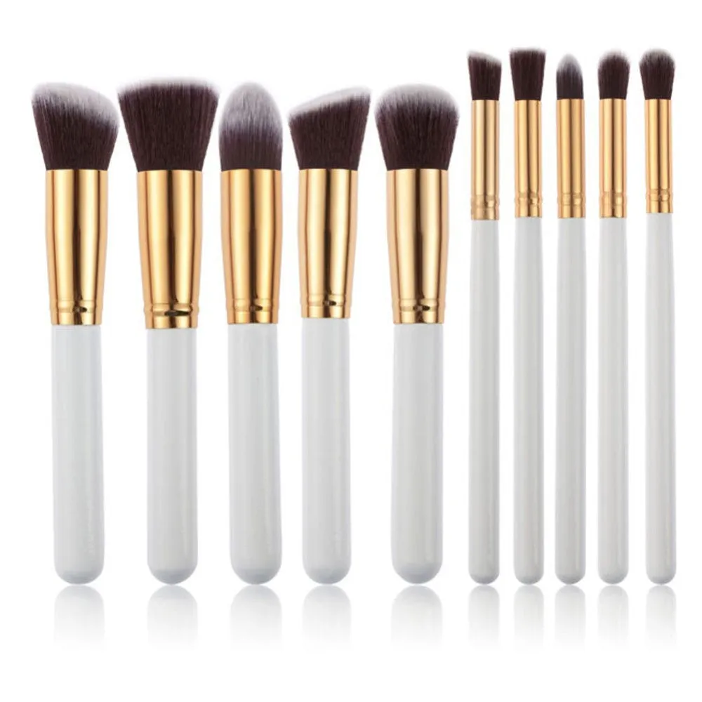 10Pcs Pro Makeup Blush Eyeshadow Blending Set Concealer Cosmetic Make Up Brushes Tool Eyeliner Lip Brushes