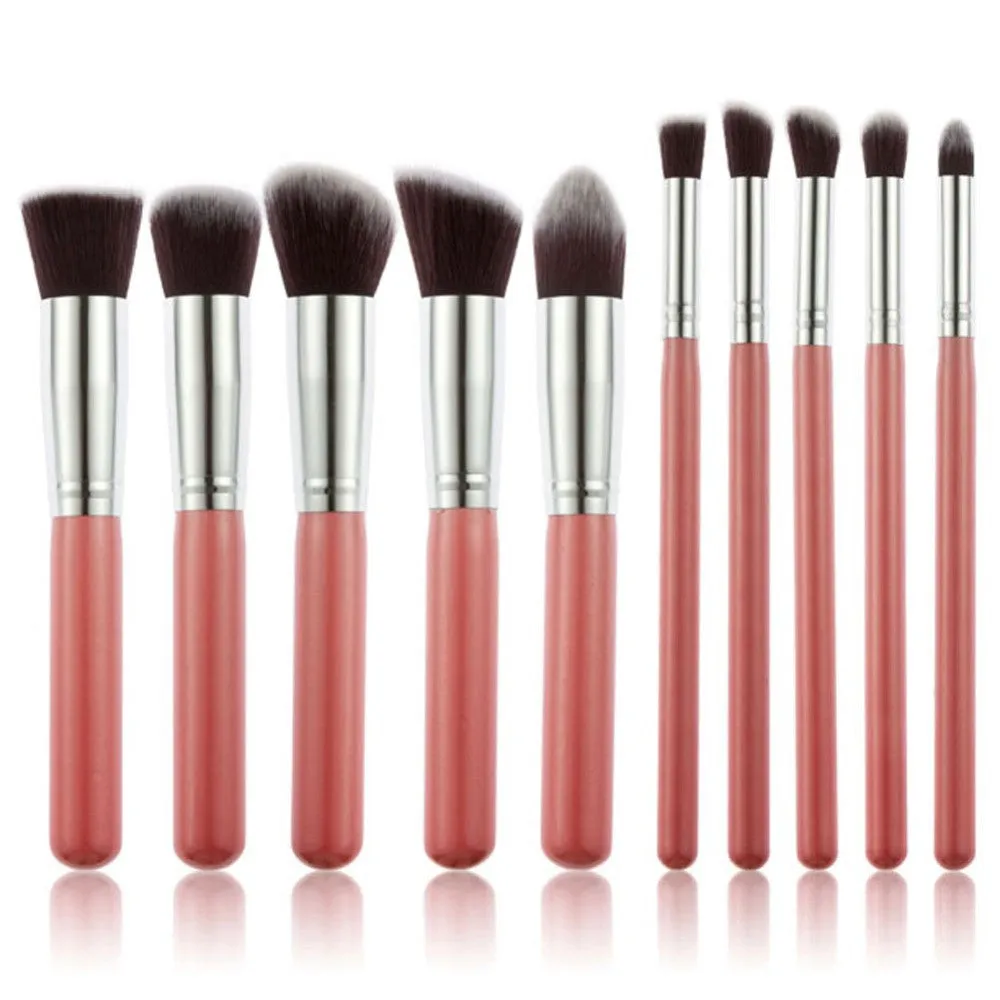 10Pcs Pro Makeup Blush Eyeshadow Blending Set Concealer Cosmetic Make Up Brushes Tool Eyeliner Lip Brushes