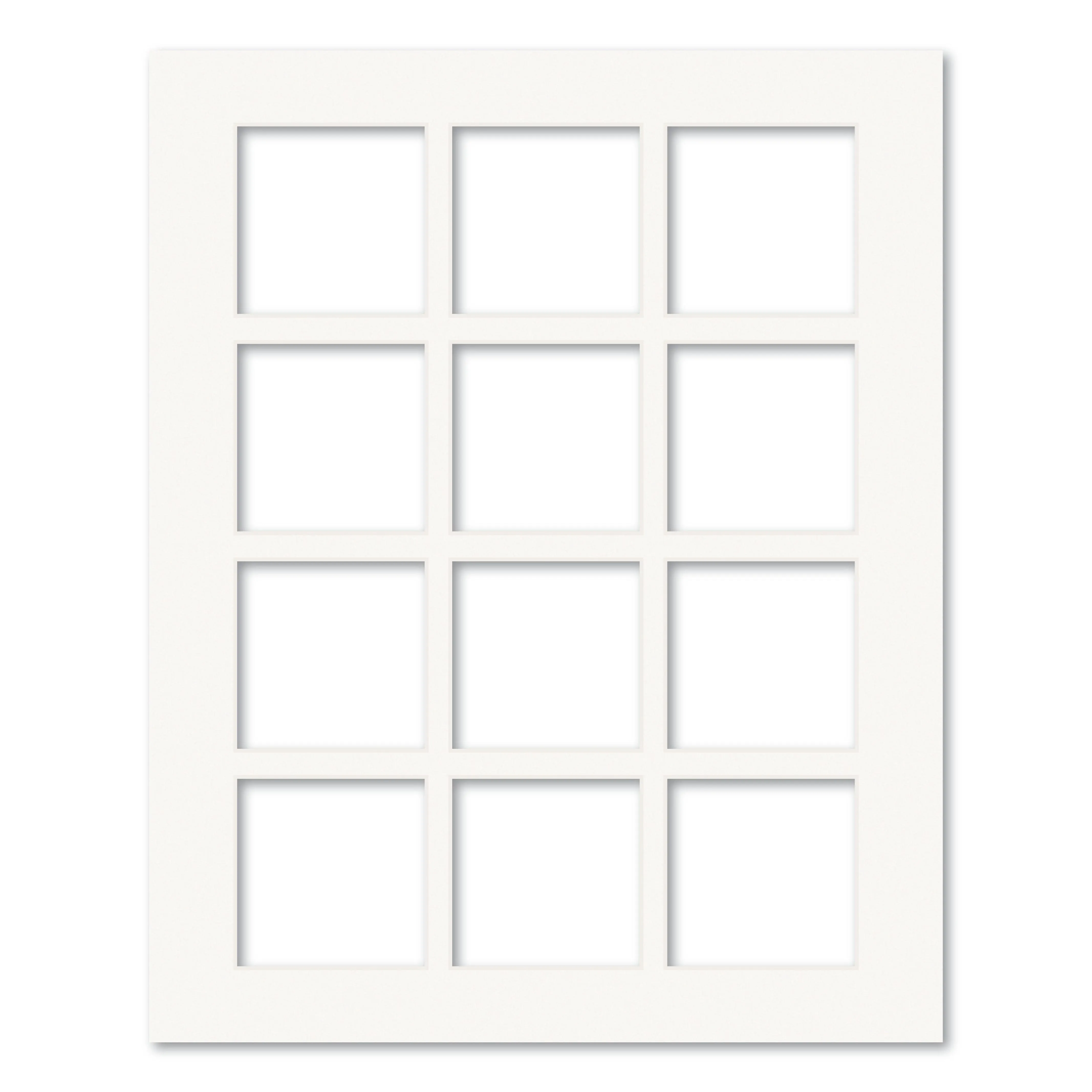 12 Window (4x4in) Collage Photo Mat Board