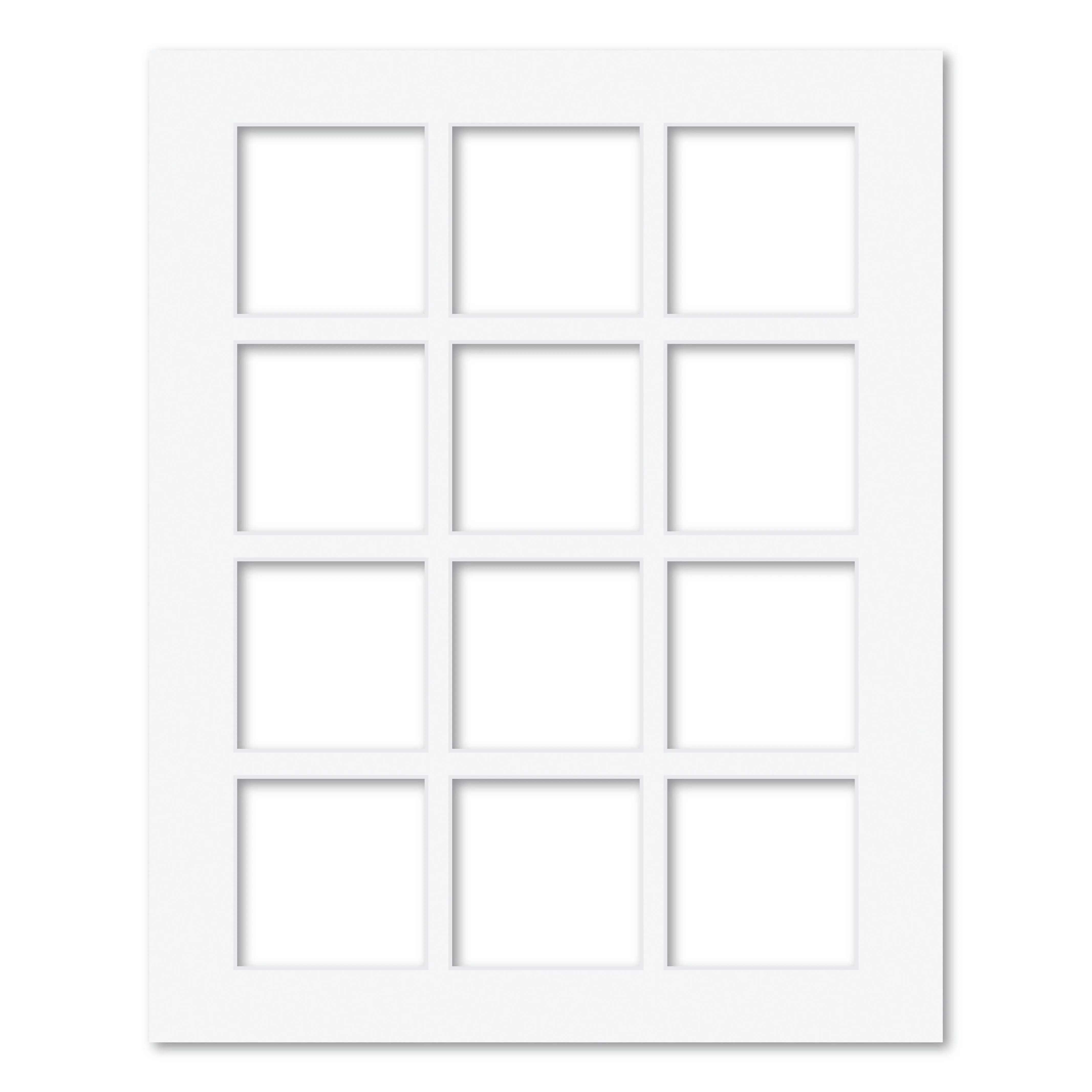 12 Window (4x4in) Collage Photo Mat Board