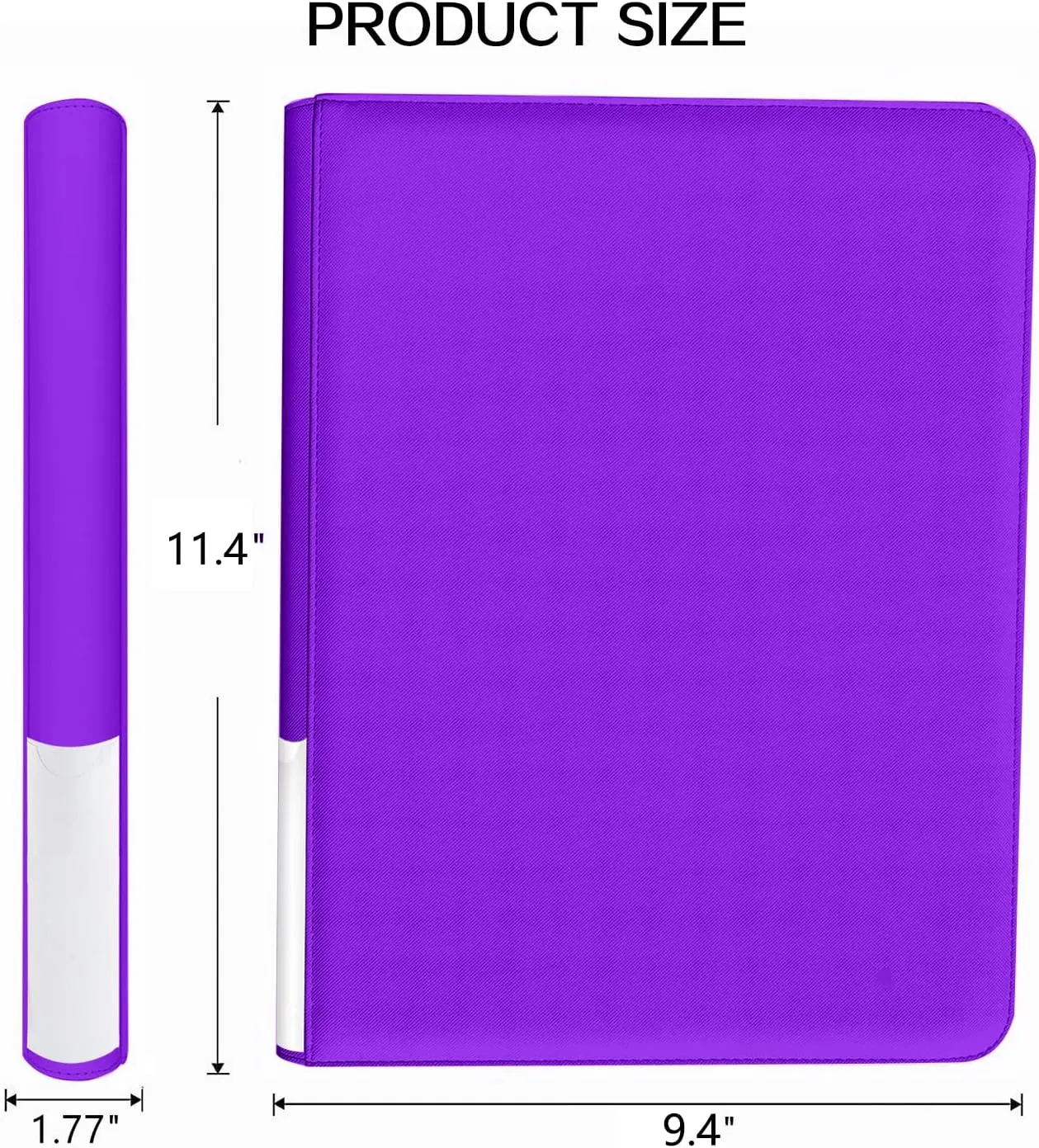 128Pockets Toploader Binder Holds Top Loaders, 4-Pocket Top Loaders Binder Album, Toploader Card Binder for 3" x 4" Rigid Card Holders, Ringless Toploader Storage Folder (Purple)