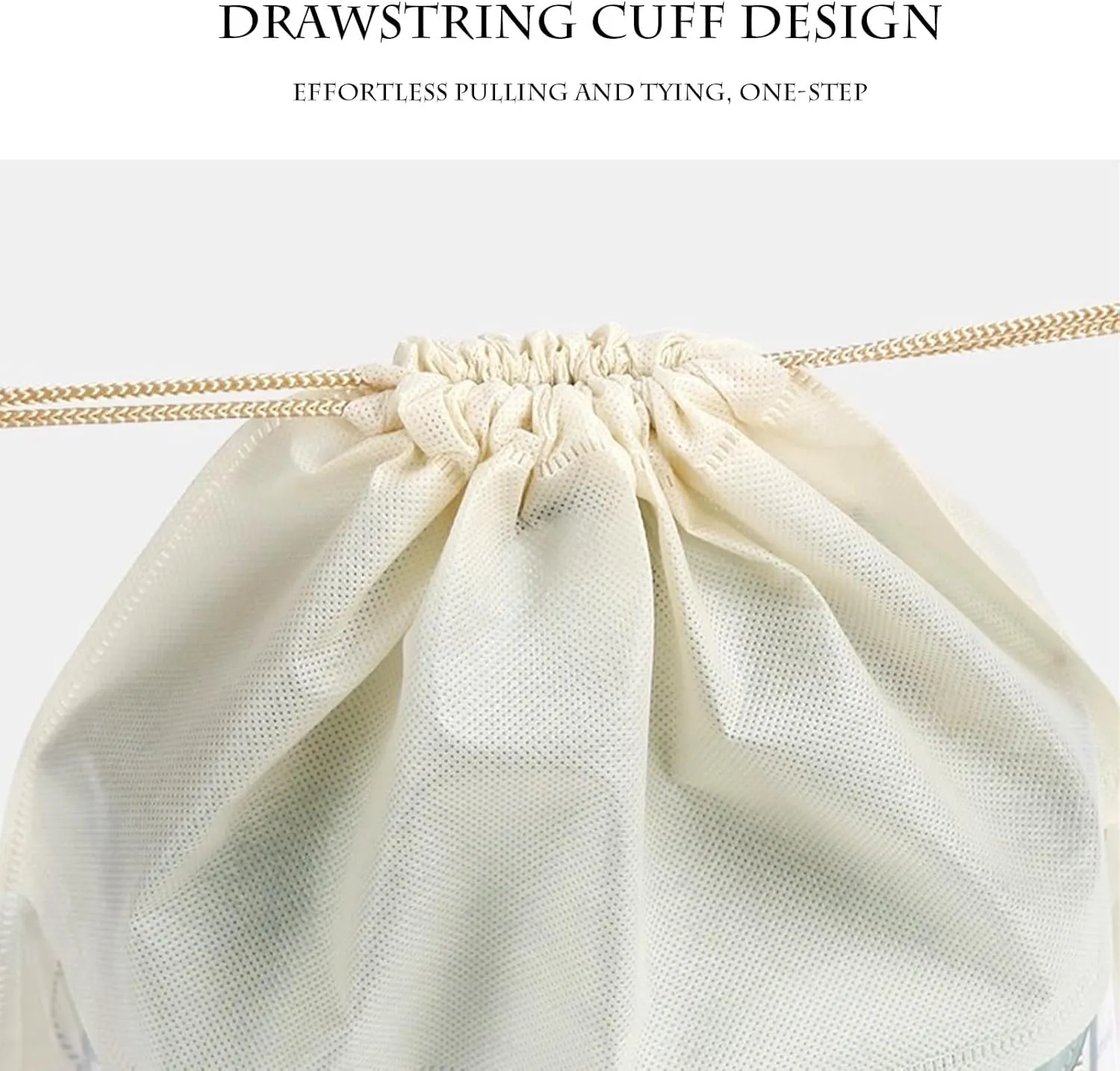 15 Packs Dust Bags for White Handbags, Clear White Handbag and Purse Storage Organizer, 18"x18" / 45x45 cm Non-Woven Drawstring Cover with Window