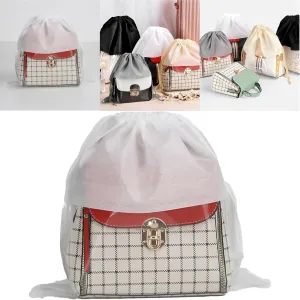 15 Packs Dust Bags for White Handbags, Clear White Handbag and Purse Storage Organizer, 18"x18" / 45x45 cm Non-Woven Drawstring Cover with Window