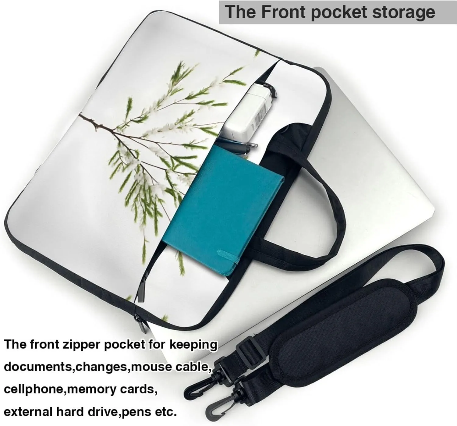 15.6-Inch Laptop Computer And Tablet Shoulder Bag Carrying Case,Business Casual,Winter Cable Ski Lift Print