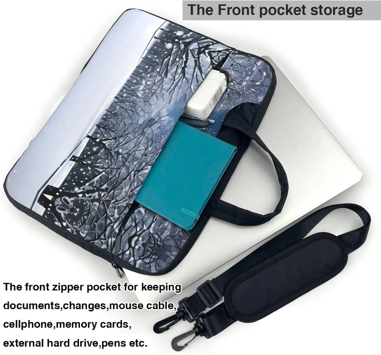15.6-Inch Laptop Computer And Tablet Shoulder Bag Carrying Case,Business Casual,Yin Yang Pattern Print