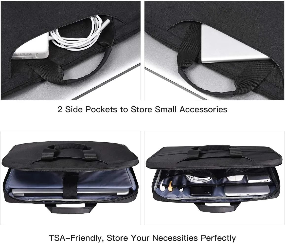 15.6 Inch Laptop Sleeve Bag, Men Women TSA Case for Macbook Pro 16 M4 M3 M2 M1, Lenovo Ideapad 15.6, HP Envy/Victus 15.6, Acer Aspire/Nitro 5 15.6, Dell Inspiron 15, ASUS Chromebook 15 Case, Black