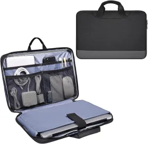 15.6 Inch Laptop Sleeve Bag, Men Women TSA Case for Macbook Pro 16 M4 M3 M2 M1, Lenovo Ideapad 15.6, HP Envy/Victus 15.6, Acer Aspire/Nitro 5 15.6, Dell Inspiron 15, ASUS Chromebook 15 Case, Black