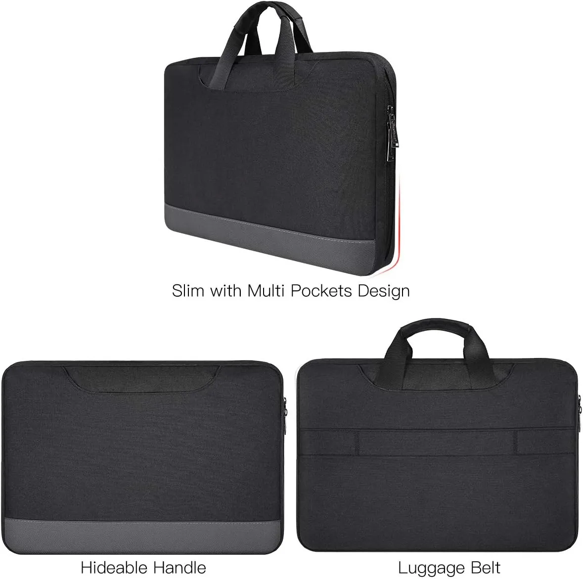 15.6 Inch Laptop Sleeve Bag, Men Women TSA Case for Macbook Pro 16 M4 M3 M2 M1, Lenovo Ideapad 15.6, HP Envy/Victus 15.6, Acer Aspire/Nitro 5 15.6, Dell Inspiron 15, ASUS Chromebook 15 Case, Black
