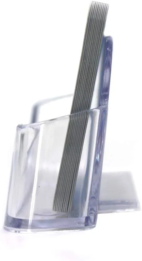 16 Pack Clear Desktop Business Card Holder Display, Plastic Business Card Stand for Office