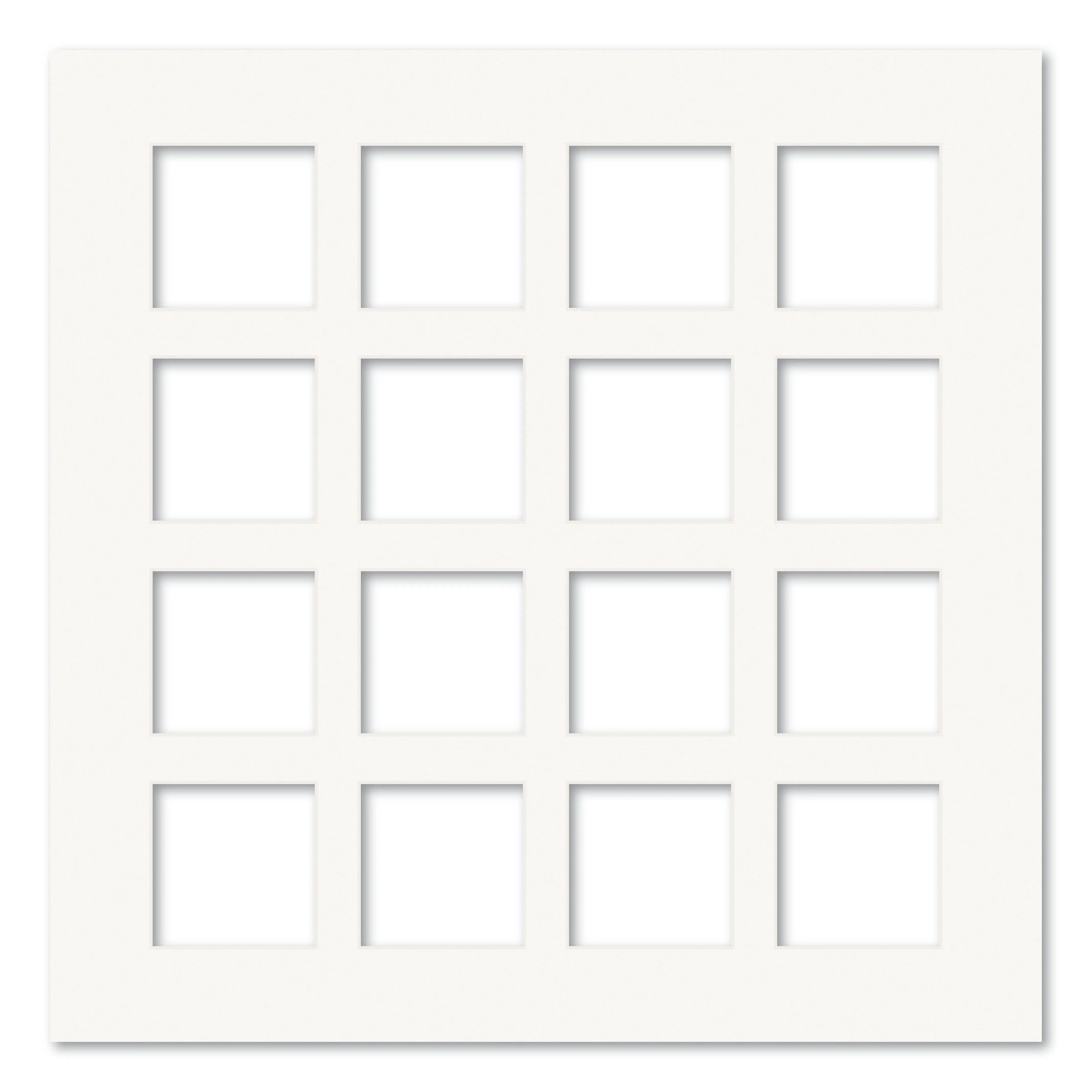 16 Window (4x4in) Square Collage Photo Mat Board