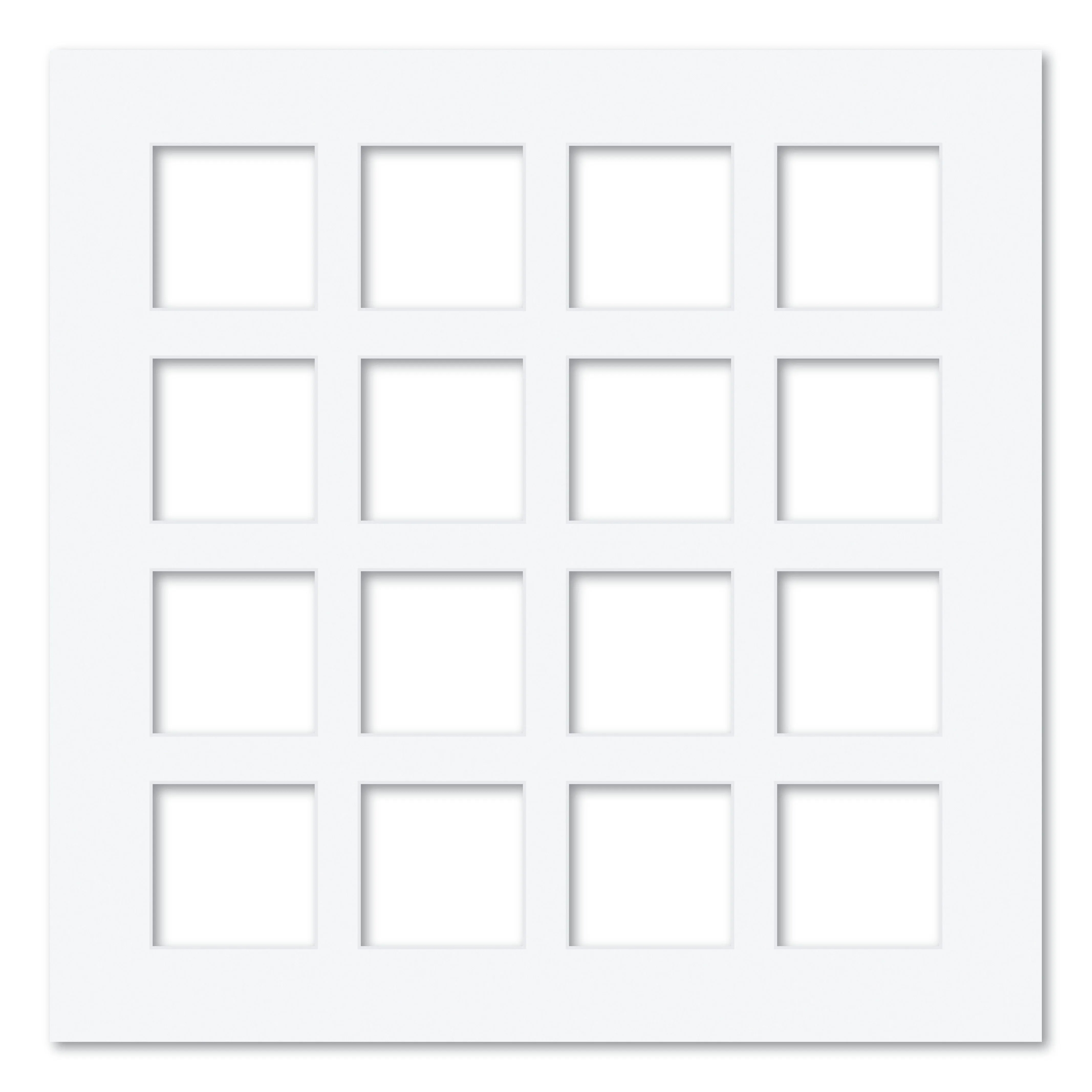 16 Window (4x4in) Square Collage Photo Mat Board
