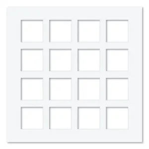 16 Window (4x4in) Square Collage Photo Mat Board