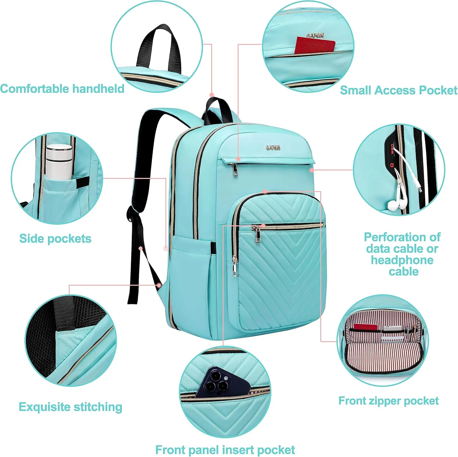 17.3 Inch Laptop Backpack for Women Men Work Laptop Bag Fashion, Large Waterproof Backpacks Stylish Travel Bags Casual Daypacks for College, Business