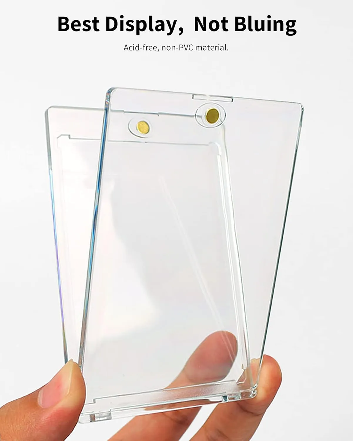 180pt One Touch Card Holder - 5 Pack Super Thick Magnetic Card Holders for Patch Cards, Clear