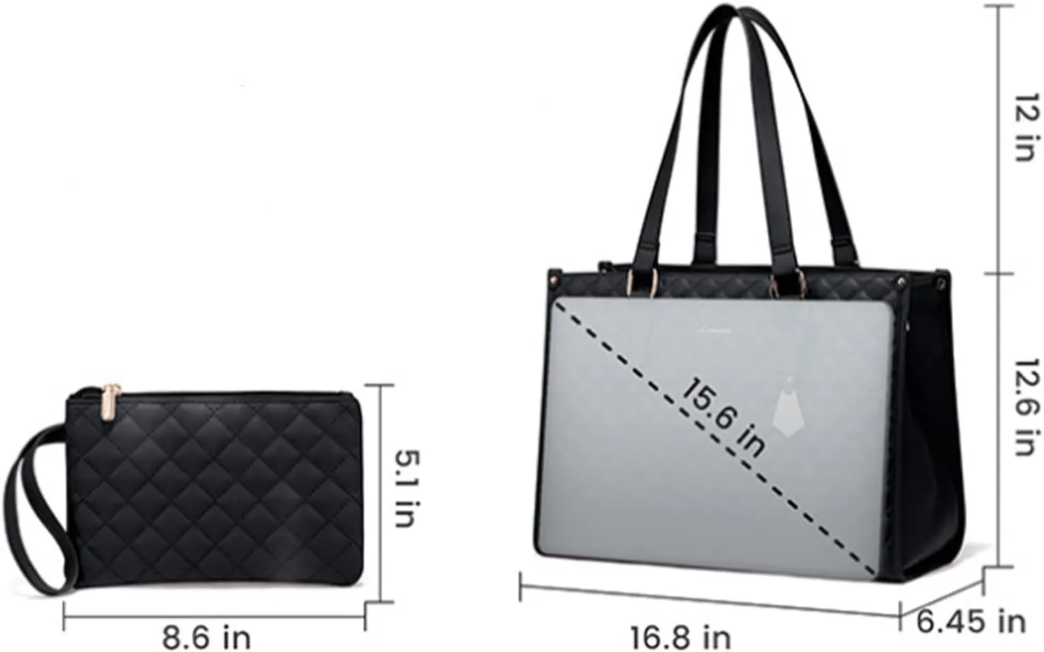 2 in 1 Tote Bag Lunch Bag Combo, 2 in 1 Lunch Tote Bag for Women, 15.6 Inch Tote Bag with Lunch Compartment, The Ultimate 2-in-1 Tote Bags – Elegance Meets Functionality