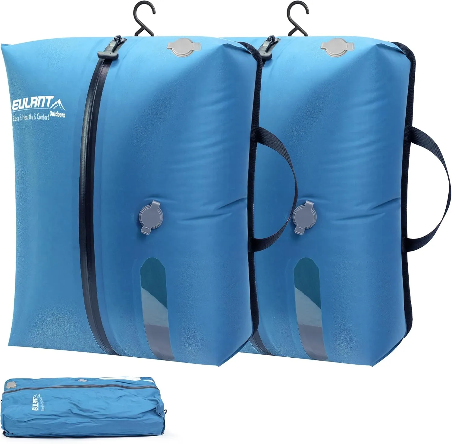 2 Pack Reusable Vacuum Bags for Travel,Waterproof Professional IP67 Zipper Reusable Vacuum Compression Bags,Space Saver Bags for Suitcases Backpack(No Pump)