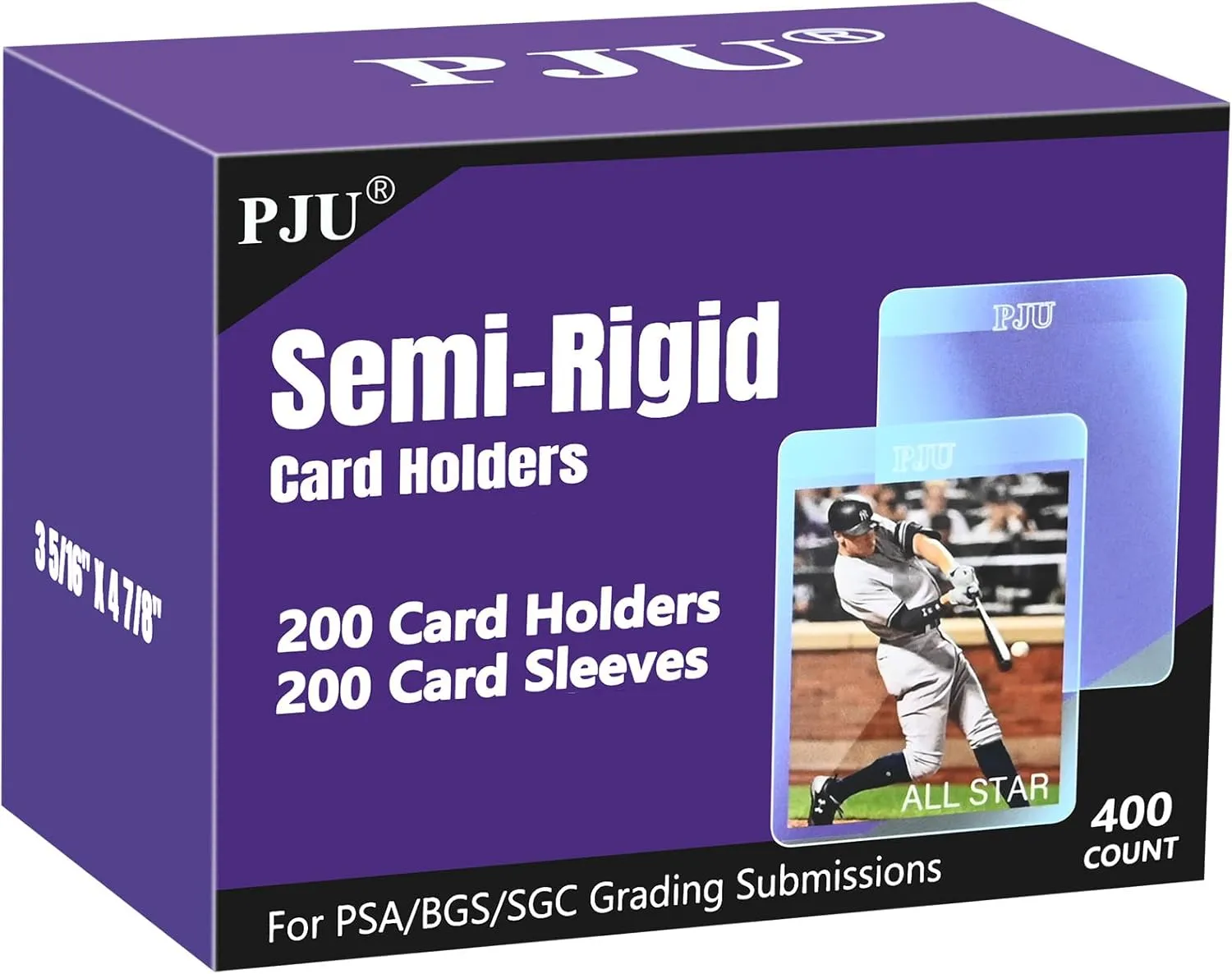 200ct Semi Rigid Card Holders & 200ct Card Sleeves for PSA, SGC, BGS, CSG Graded Card Submissions, Semi Rigid Card Sleeves, Baseball Card Protectors, PSA Graded Card Sleeve for Trading Card