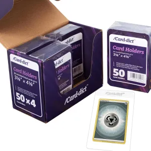 200ct Trading Card Holder Compatible with Trading Cards, 3-1/8” x 4-1/8“ Semi Rigid Clear Sports Cards Saver, Card Graders Lip Sleeves Protectors for MTG, Baseball Game, Pokemon Card