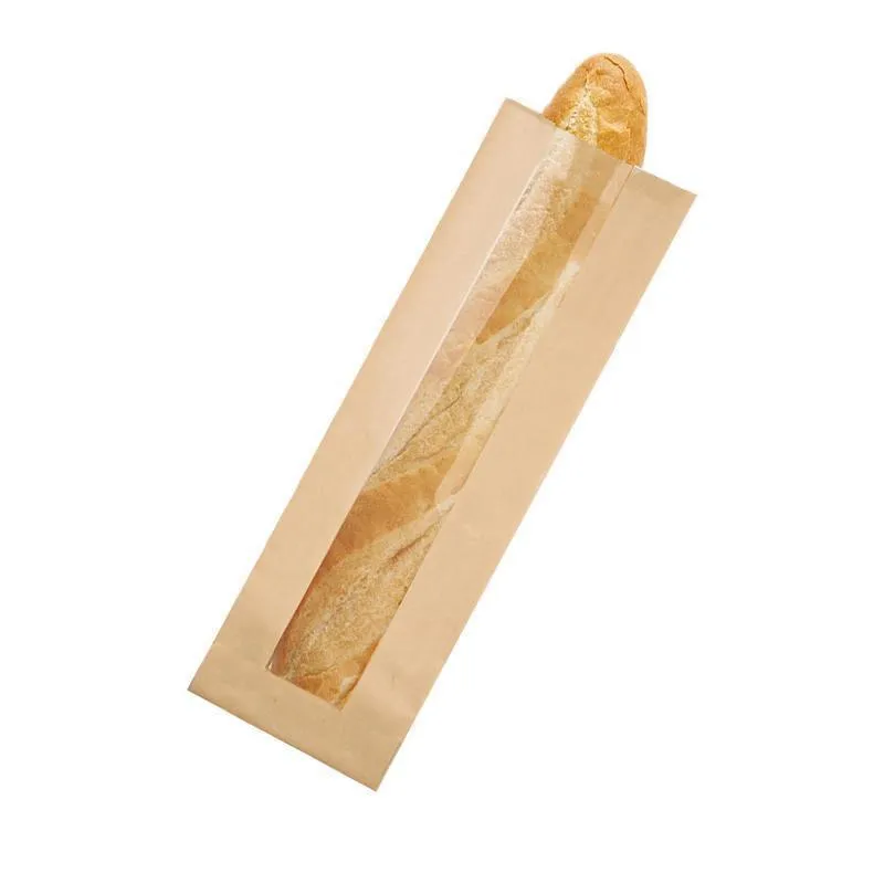 200PCS Kraft French Bread Baguette Packaging Pouch