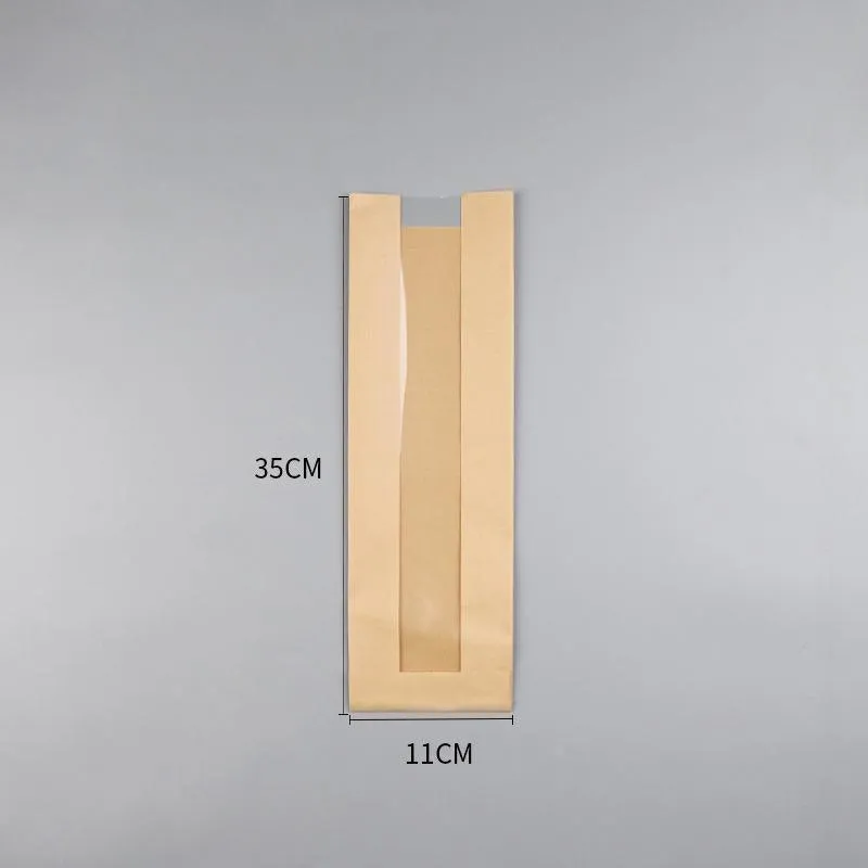 200PCS Kraft French Bread Baguette Packaging Pouch
