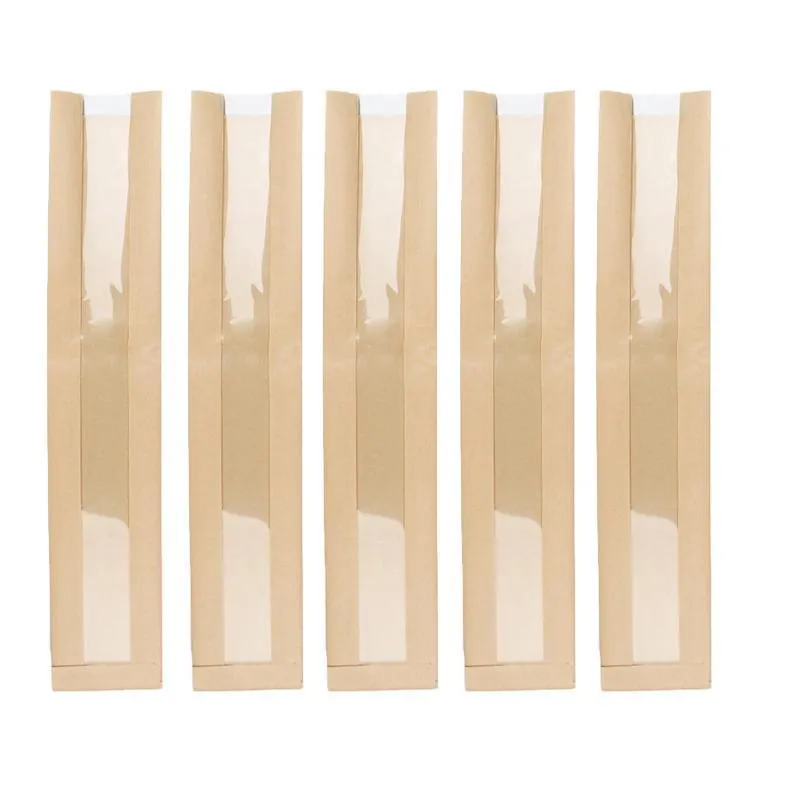 200PCS Kraft French Bread Baguette Packaging Pouch