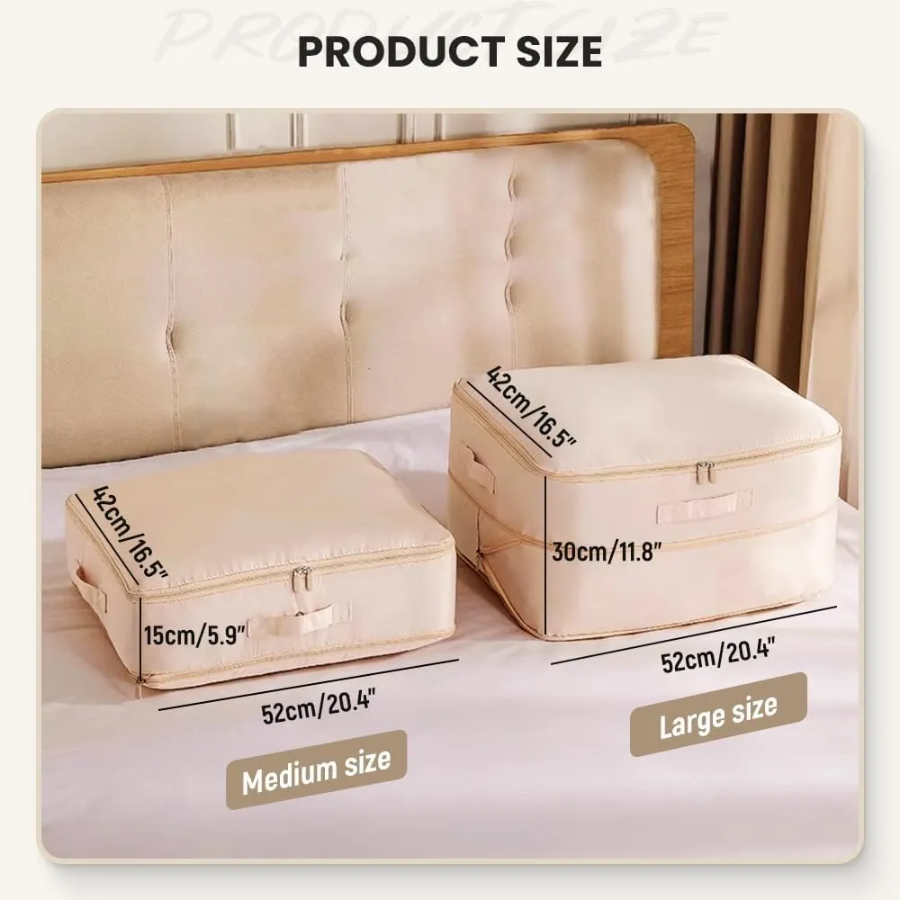 2024 NEW Space Saving Self Compression Organizer,Self Compression Moving Organizer Bags,Storage Tote for Space Saving,Heavy Duty Moving Bags for Comforters,Clothes (Blue, 15.75 * 11.8 * 7.08in)