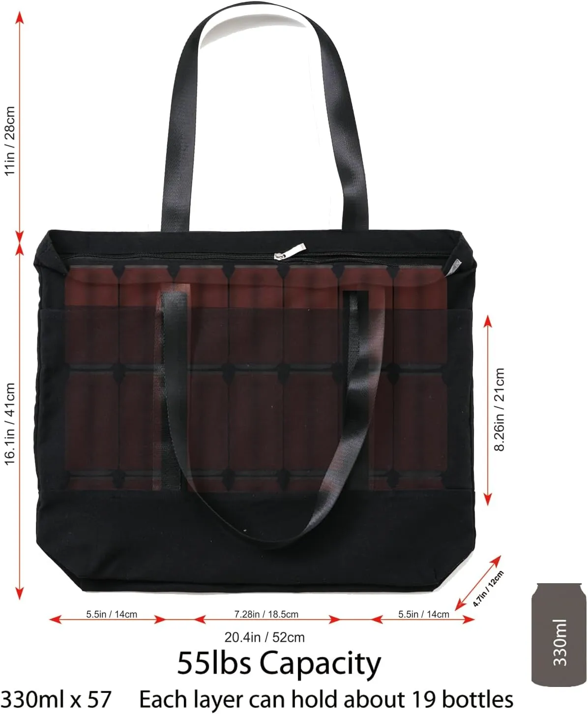 21in Heavy duty large canvas totes bag 12oz reusable zippered grocery shopping bag, extra large totes bag for women