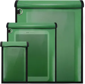3 Pack Green Faraday Bags, Extra Large Faraday Bag for Laptops & Tablets & Car Keys, Waterproof & Fireproof Faraday Cage, Anti-Theft RFID Faraday Key Fob Protector