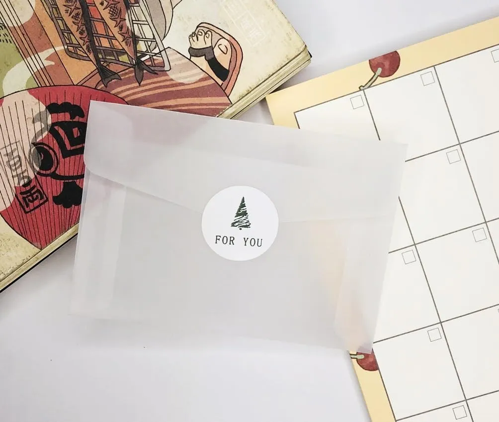 30/50/100PCS 4.9×7 in Semi-transparent Sulfuric Acid Paper Envelopes For Postcard Card Storage Bag Wedding Invitation Gift (50)