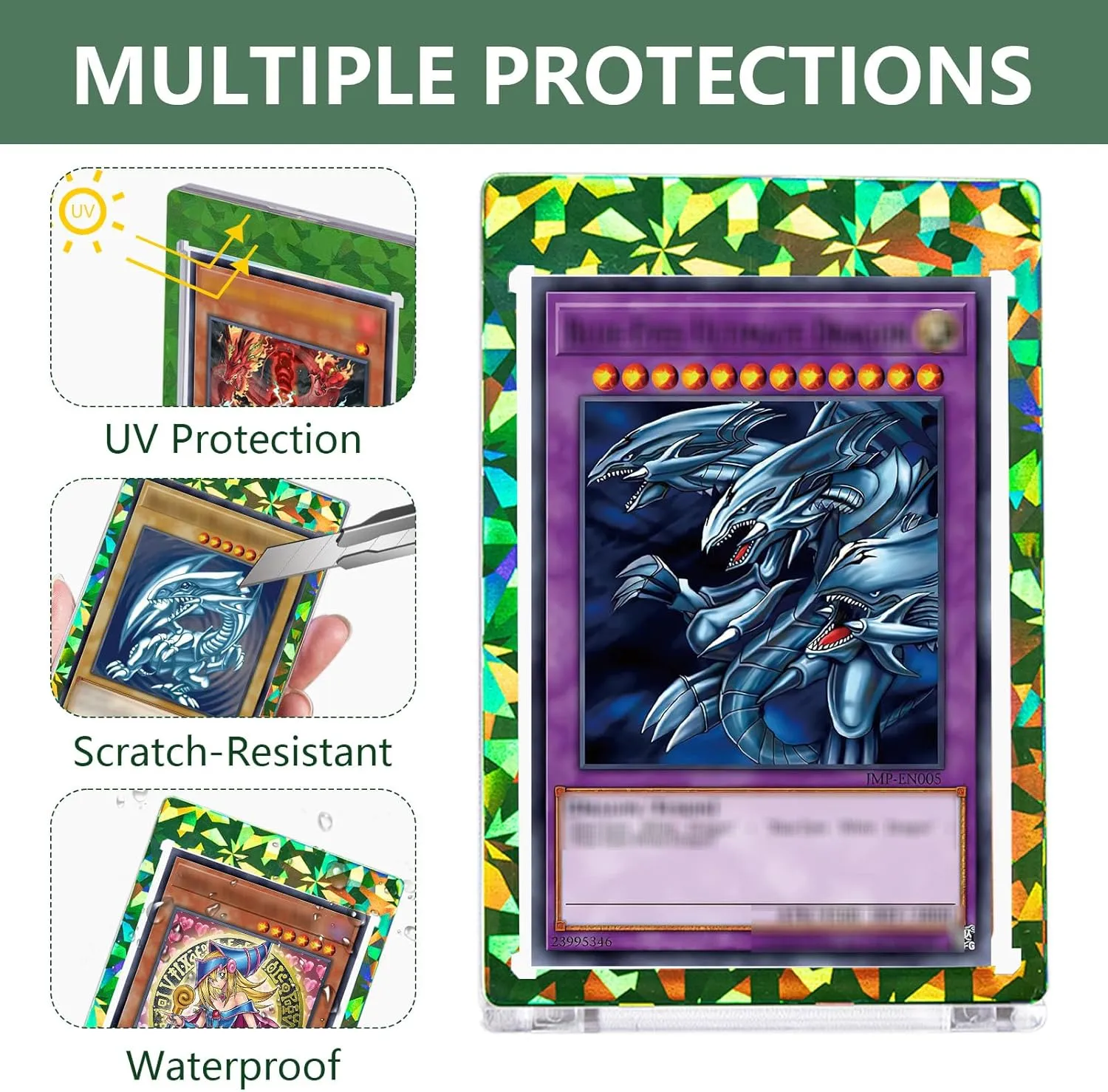 30ct Laser Flash Magnetic Card Holders 35pt for YGO Cards,MTG Cards,Baseball Cards,Sports Cards,OPCG Cards,DTCG Cards Storage and Display (30ct Laser Flash)