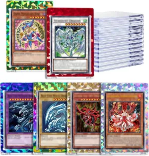 30ct Laser Flash Magnetic Card Holders 35pt for YGO Cards,MTG Cards,Baseball Cards,Sports Cards,OPCG Cards,DTCG Cards Storage and Display (30ct Laser Flash)