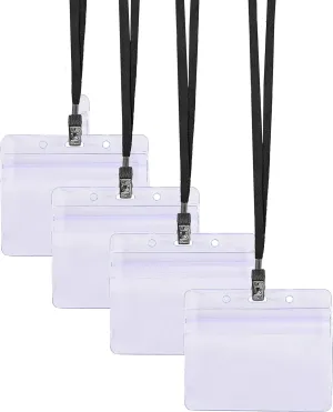 330 pcs Make 110 Name Tag Holders with Lanyards and White Insert Cards, Quick Load No Zipper Badge Protector ID Holder Heavy Duty Reusable Business School Church Conference